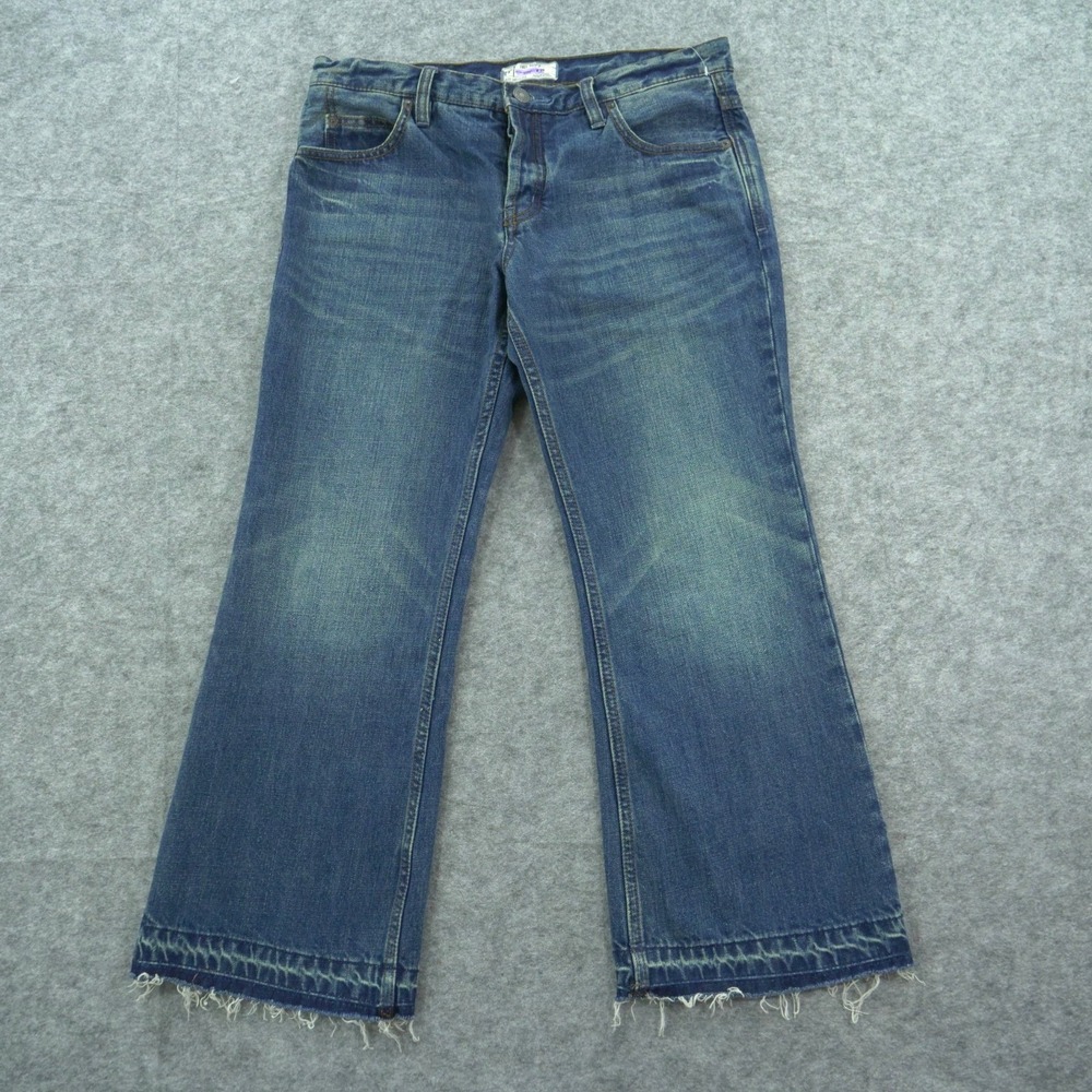Free People Jeans Womens 28 Blue Jacob Flared Cropped Jeans Mid Rise New